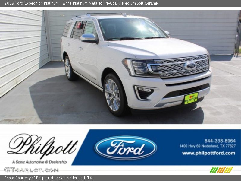 White Platinum Metallic Tri-Coat / Medium Soft Ceramic 2019 Ford Expedition Platinum