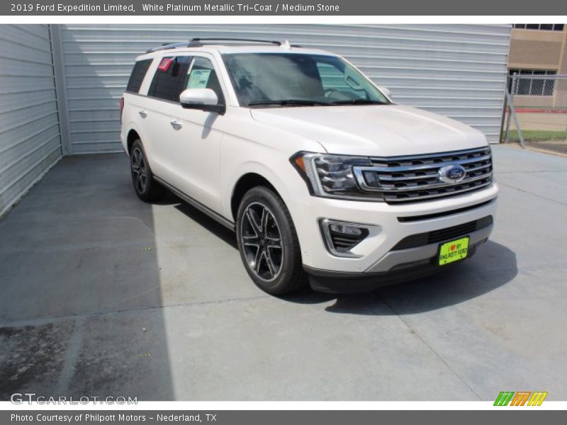 White Platinum Metallic Tri-Coat / Medium Stone 2019 Ford Expedition Limited
