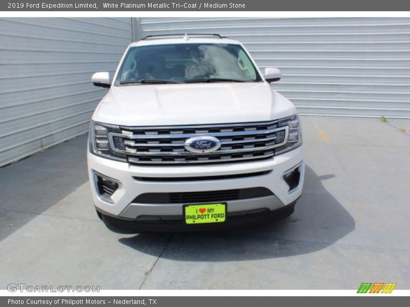 White Platinum Metallic Tri-Coat / Medium Stone 2019 Ford Expedition Limited