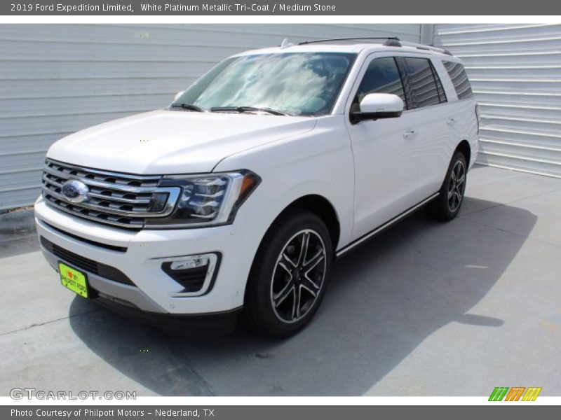 White Platinum Metallic Tri-Coat / Medium Stone 2019 Ford Expedition Limited