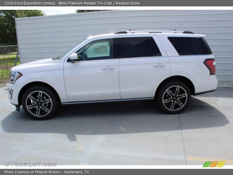 White Platinum Metallic Tri-Coat / Medium Stone 2019 Ford Expedition Limited