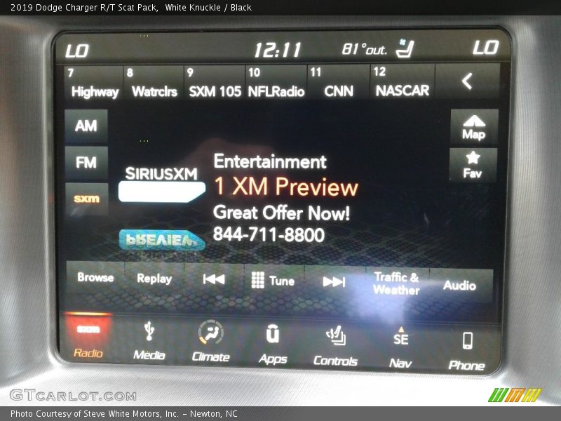 White Knuckle / Black 2019 Dodge Charger R/T Scat Pack