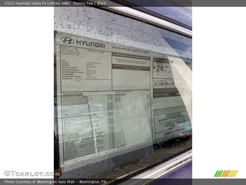  2020 Santa Fe Limited AWD Window Sticker