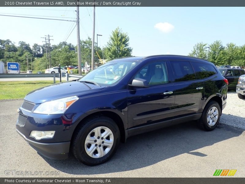 Dark Blue Metallic / Dark Gray/Light Gray 2010 Chevrolet Traverse LS AWD