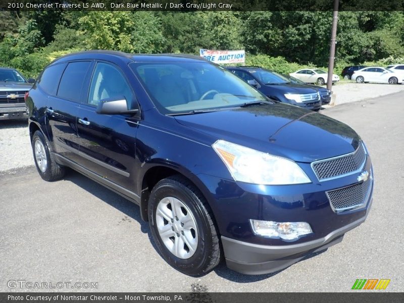 Dark Blue Metallic / Dark Gray/Light Gray 2010 Chevrolet Traverse LS AWD