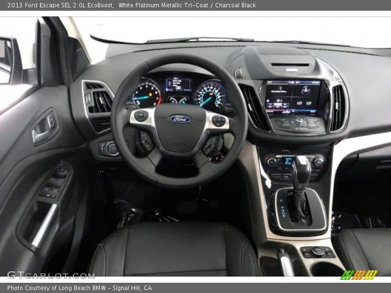 White Platinum Metallic Tri-Coat / Charcoal Black 2013 Ford Escape SEL 2.0L EcoBoost