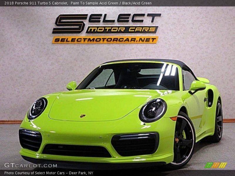 Paint To Sample Acid Green / Black/Acid Green 2018 Porsche 911 Turbo S Cabriolet