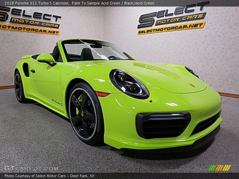 Paint To Sample Acid Green / Black/Acid Green 2018 Porsche 911 Turbo S Cabriolet