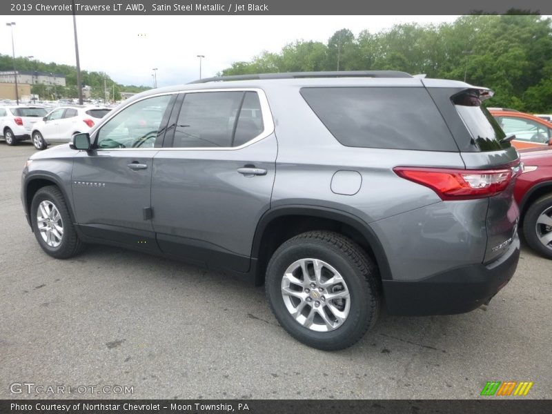 Satin Steel Metallic / Jet Black 2019 Chevrolet Traverse LT AWD