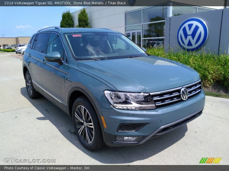 Stone Blue Metallic / Titan Black 2019 Volkswagen Tiguan SEL 4MOTION