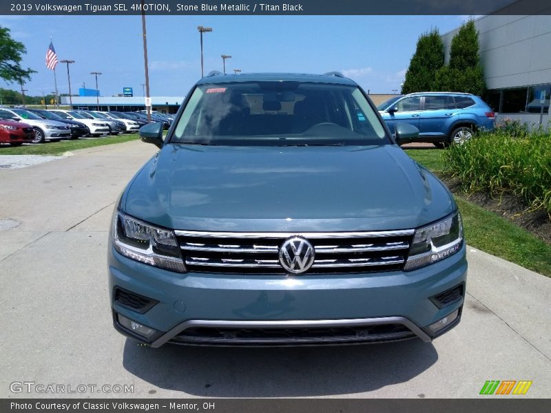 Stone Blue Metallic / Titan Black 2019 Volkswagen Tiguan SEL 4MOTION