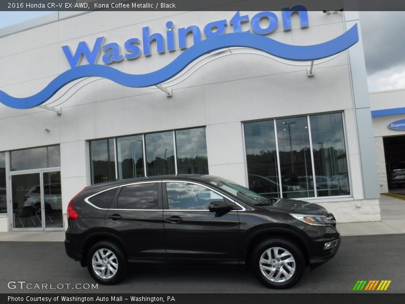 Kona Coffee Metallic / Black 2016 Honda CR-V EX AWD