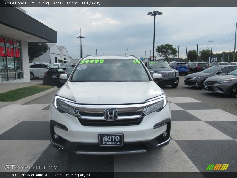 White Diamond Pearl / Gray 2019 Honda Pilot Touring