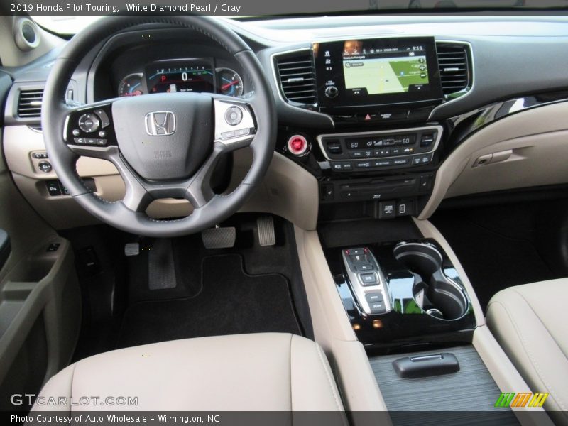 White Diamond Pearl / Gray 2019 Honda Pilot Touring