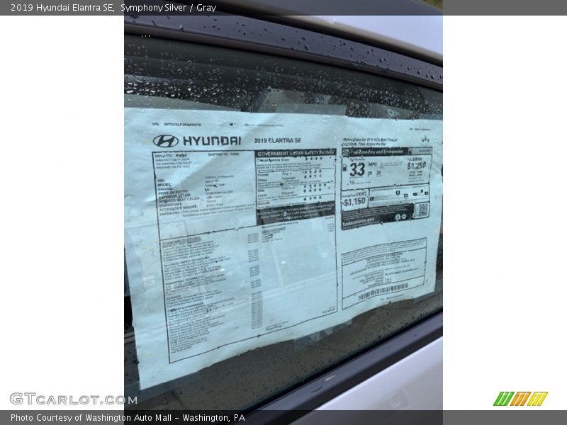 Symphony Silver / Gray 2019 Hyundai Elantra SE