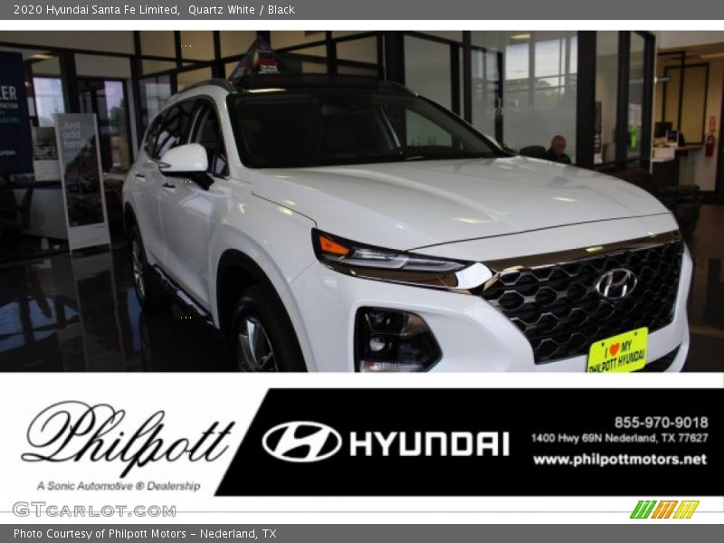 Quartz White / Black 2020 Hyundai Santa Fe Limited