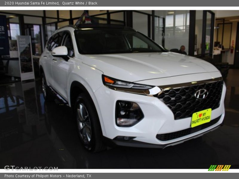 Quartz White / Black 2020 Hyundai Santa Fe Limited