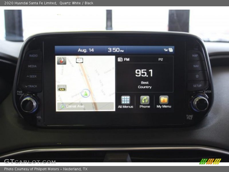 Quartz White / Black 2020 Hyundai Santa Fe Limited