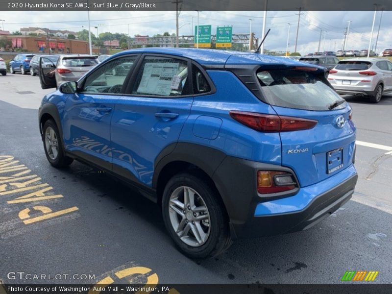 Surf Blue / Gray/Black 2020 Hyundai Kona SE AWD