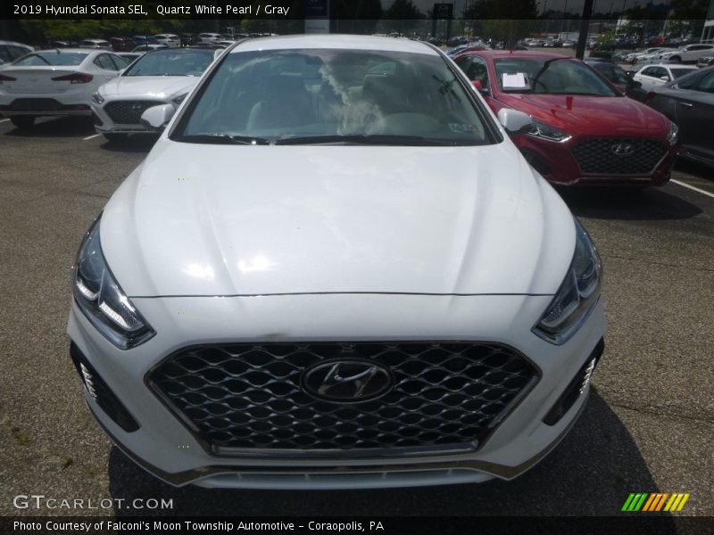 Quartz White Pearl / Gray 2019 Hyundai Sonata SEL