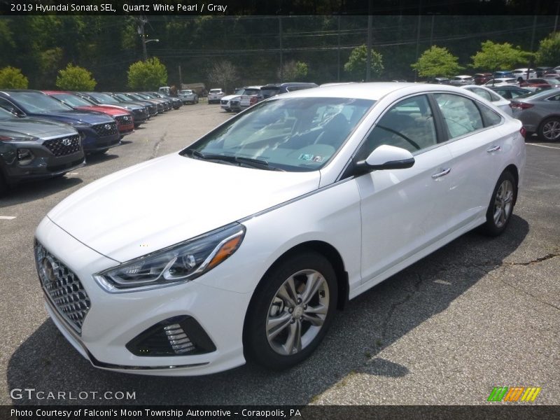 Quartz White Pearl / Gray 2019 Hyundai Sonata SEL