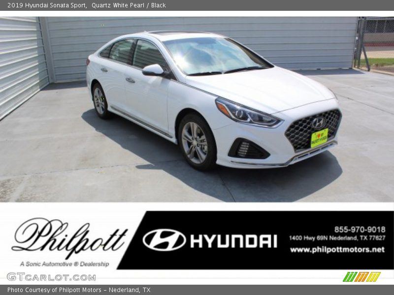 Quartz White Pearl / Black 2019 Hyundai Sonata Sport