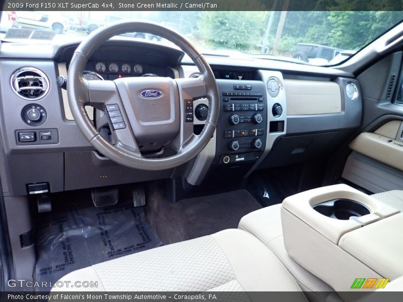 Stone Green Metallic / Camel/Tan 2009 Ford F150 XLT SuperCab 4x4