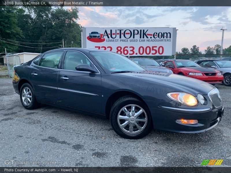 Midnight Blue Metallic / Titanium 2008 Buick LaCrosse CX