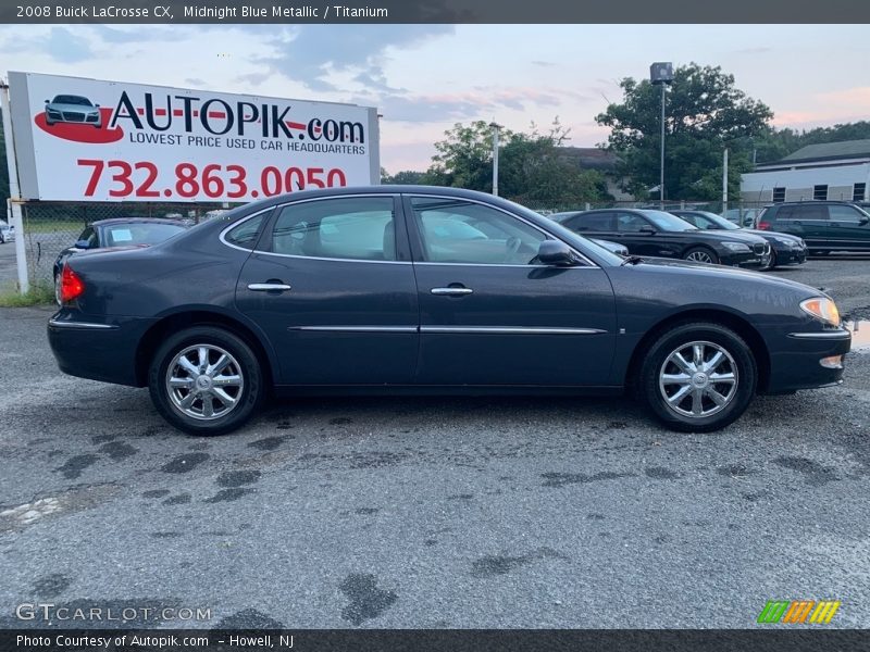 Midnight Blue Metallic / Titanium 2008 Buick LaCrosse CX