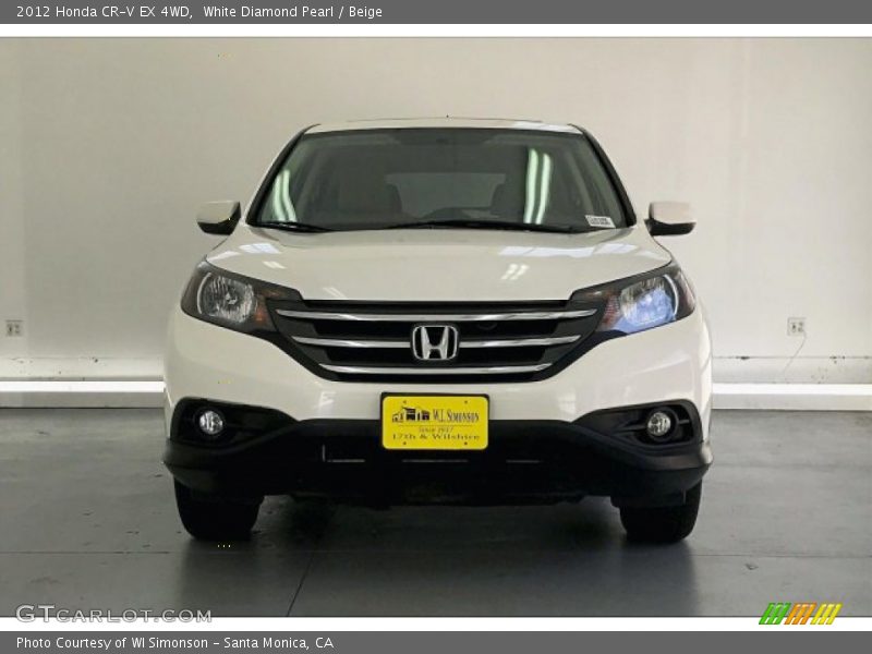 White Diamond Pearl / Beige 2012 Honda CR-V EX 4WD
