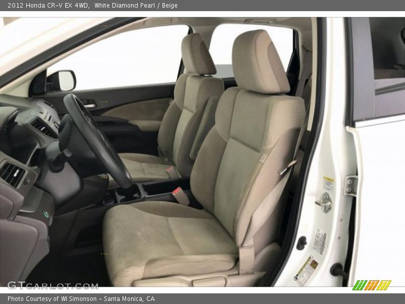 White Diamond Pearl / Beige 2012 Honda CR-V EX 4WD