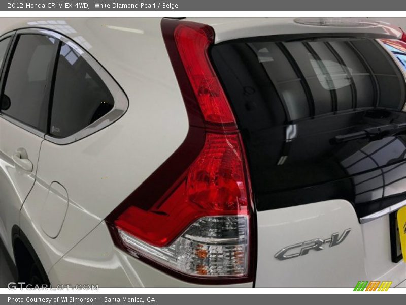 White Diamond Pearl / Beige 2012 Honda CR-V EX 4WD