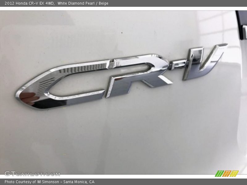White Diamond Pearl / Beige 2012 Honda CR-V EX 4WD