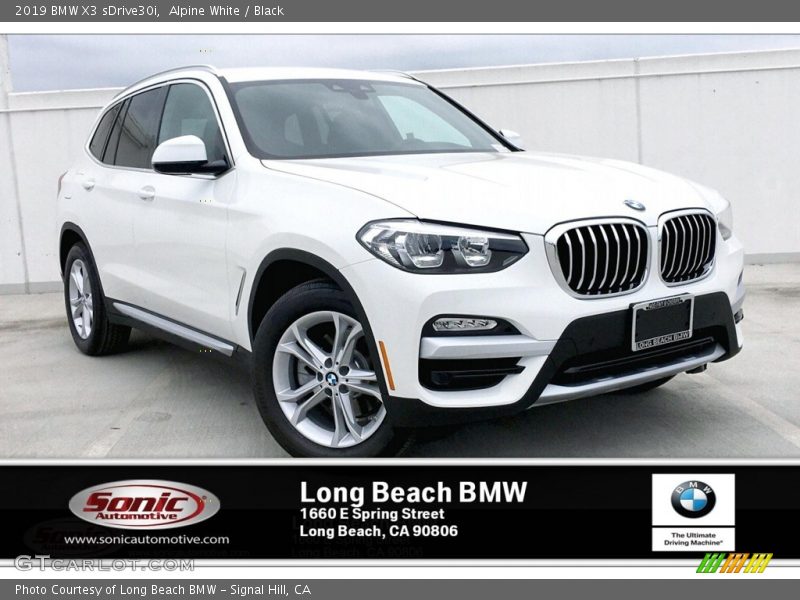 Alpine White / Black 2019 BMW X3 sDrive30i