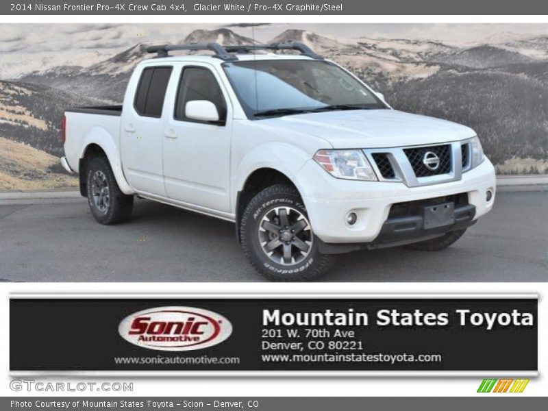 Glacier White / Pro-4X Graphite/Steel 2014 Nissan Frontier Pro-4X Crew Cab 4x4