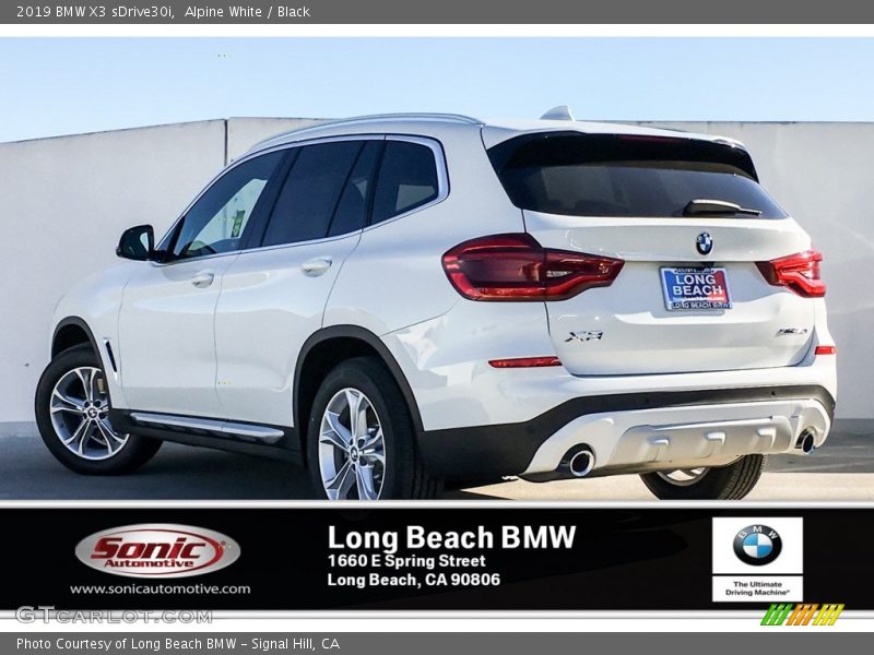 Alpine White / Black 2019 BMW X3 sDrive30i