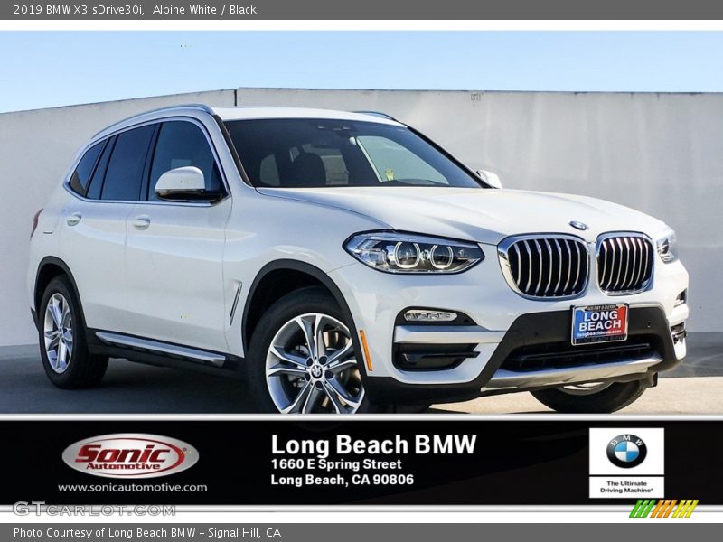 Alpine White / Black 2019 BMW X3 sDrive30i