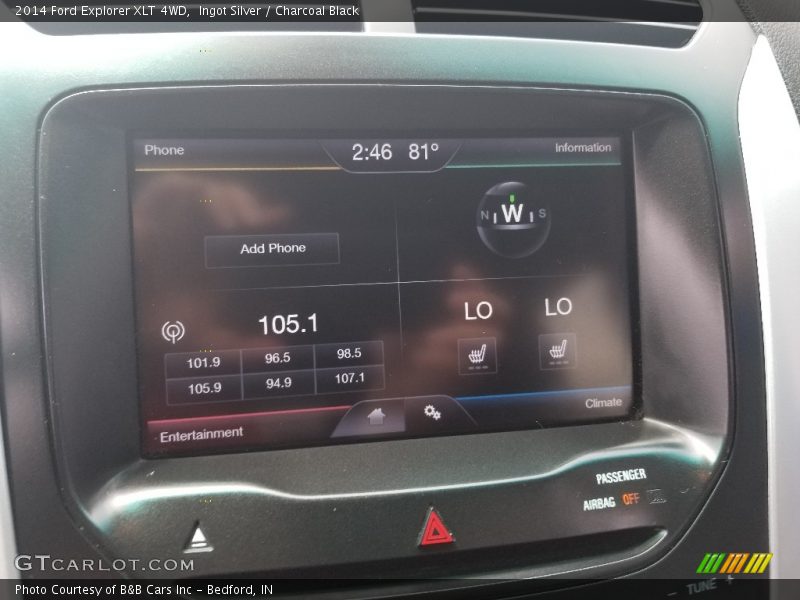 Ingot Silver / Charcoal Black 2014 Ford Explorer XLT 4WD