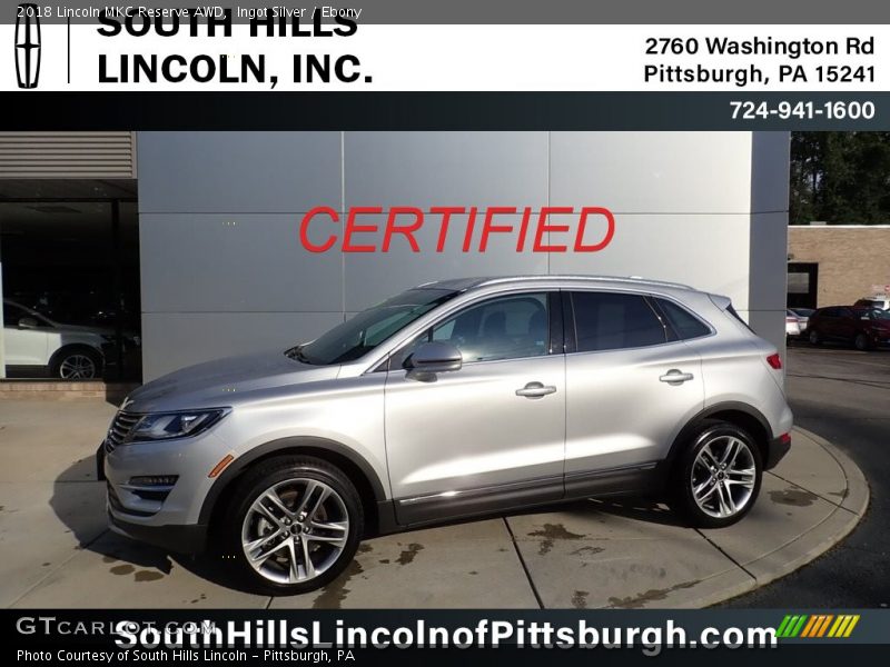 Ingot Silver / Ebony 2018 Lincoln MKC Reserve AWD
