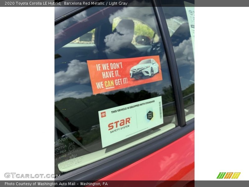 Barcelona Red Metallic / Light Gray 2020 Toyota Corolla LE Hybrid