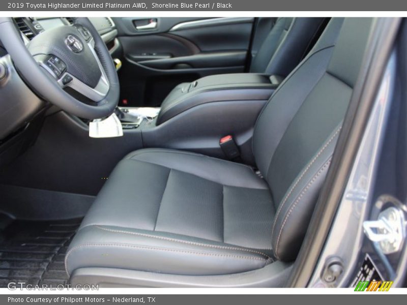 Shoreline Blue Pearl / Black 2019 Toyota Highlander Limited Platinum AWD
