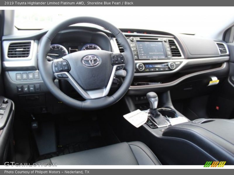 Shoreline Blue Pearl / Black 2019 Toyota Highlander Limited Platinum AWD