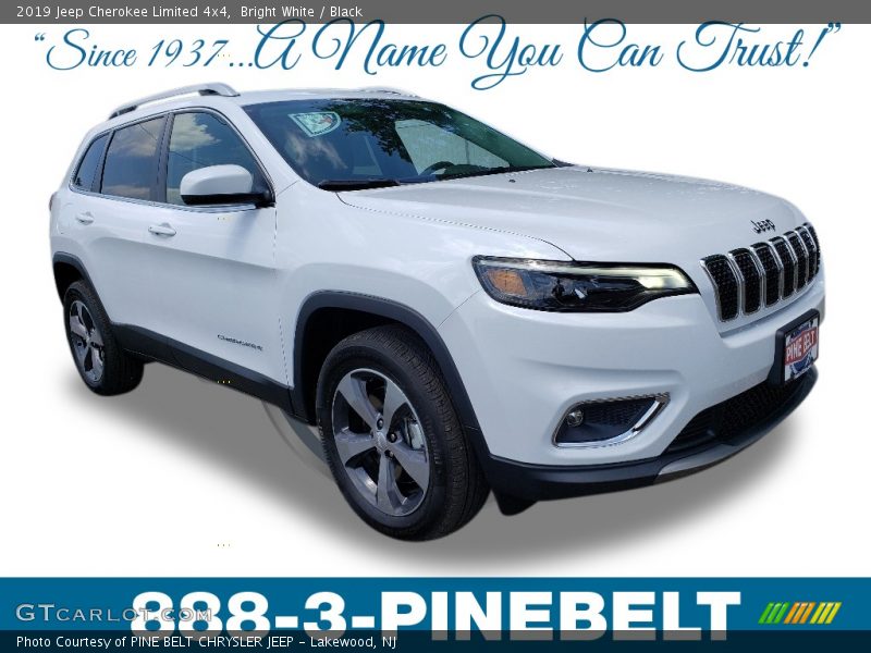 Bright White / Black 2019 Jeep Cherokee Limited 4x4