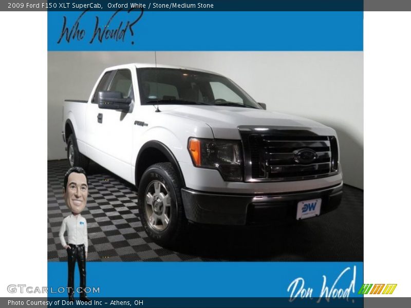 Oxford White / Stone/Medium Stone 2009 Ford F150 XLT SuperCab