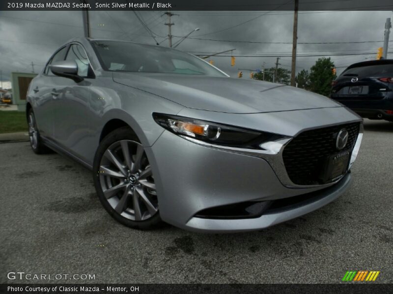 Sonic Silver Metallic / Black 2019 Mazda MAZDA3 Sedan