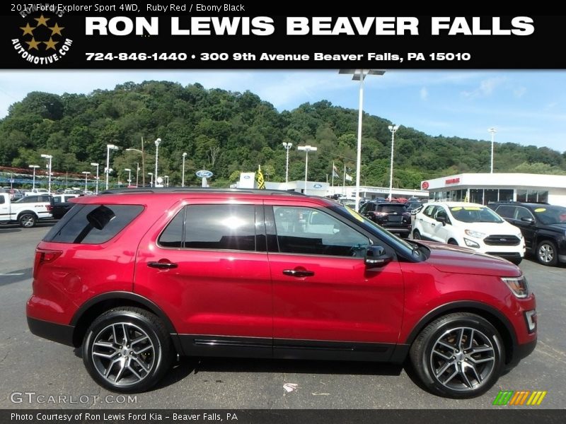 Ruby Red / Ebony Black 2017 Ford Explorer Sport 4WD
