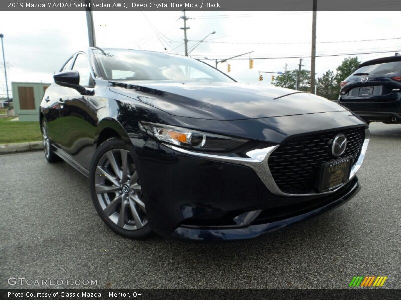 Deep Crystal Blue Mica / Black 2019 Mazda MAZDA3 Select Sedan AWD