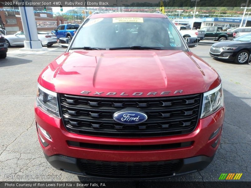 Ruby Red / Ebony Black 2017 Ford Explorer Sport 4WD