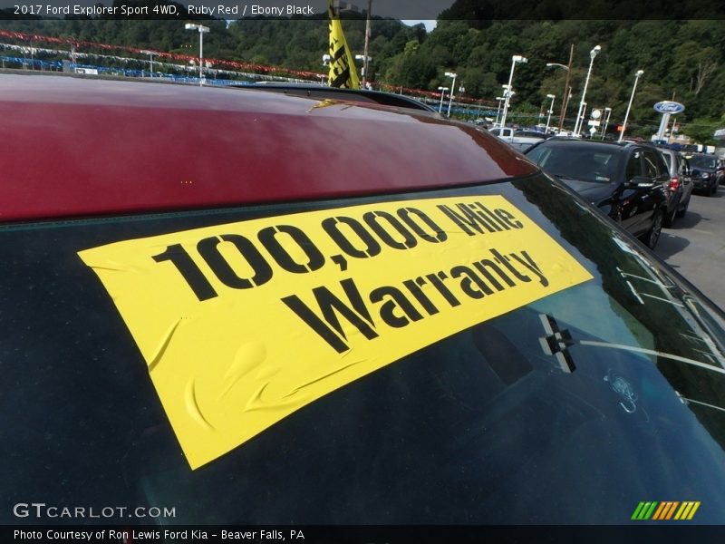 Ruby Red / Ebony Black 2017 Ford Explorer Sport 4WD
