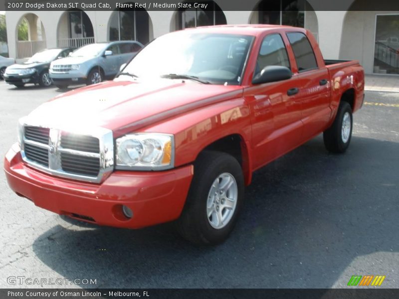 Flame Red / Medium Slate Gray 2007 Dodge Dakota SLT Quad Cab